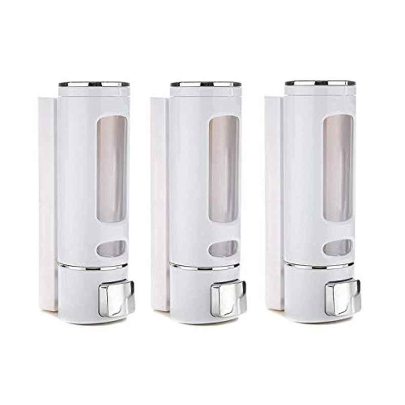 Torofy 400ml ABS White Multi Purpose Liquid Soap Dispenser (Pack of 3)