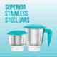 Havells Aspro Plus 500W White & Light Blue Mixer Grinder with 3 Jars, GHFMGCYB050