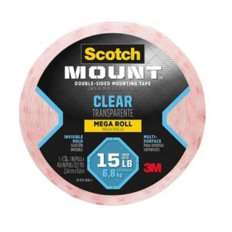 Scotch 1x450 inch Clear Double Side Mounting Tape