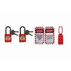 Telly Safety 5 Pcs Polyvinyl Chloride Red Lockout Tagout Safety Lock Kit