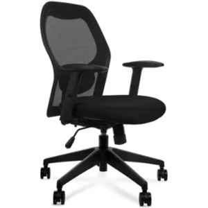 Vizolt Black Medium Back Natural Fiber DIY Office Executive Chair