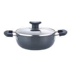 Vinod Black Pearl 1.6 Litre Deep Kadhai with Lid, HADK18 (Pack of 3)