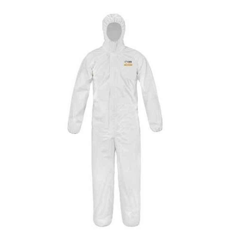 Euro 50pcs Delta 5/6 Protection Type White Microporous Serged Hooded Coverall Box