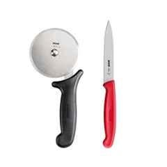 Kohe 220mm Stainless Steel Straight Edge Kitchen Knife & 1 Big Wheel Pizza Cutter Combo, 1138.1+1104.1