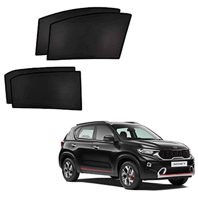 Kozdiko 4 Pcs Custom Fit Non Magnetic Curtains Mesh Car Sun Shade Set for Kia Sonet