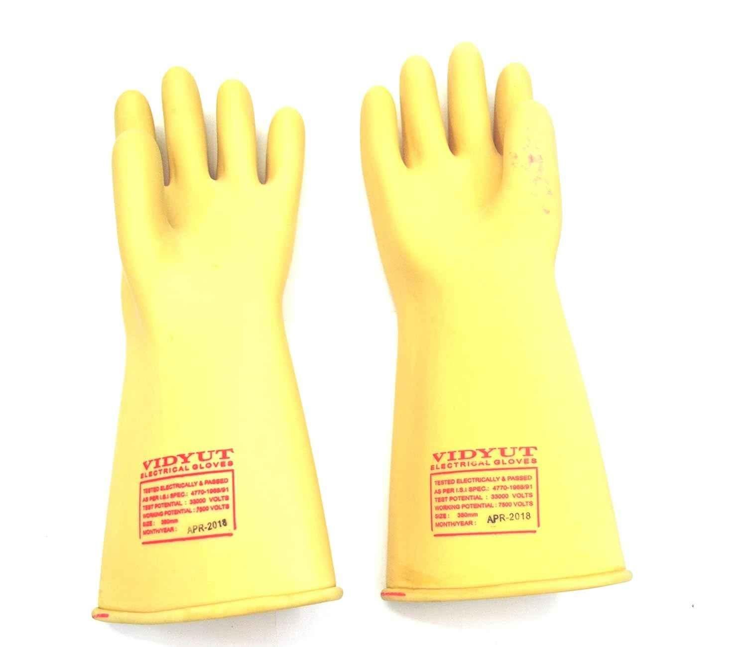 Electric Shock Proof Rubber Hand Gloves of Test Volts 33000