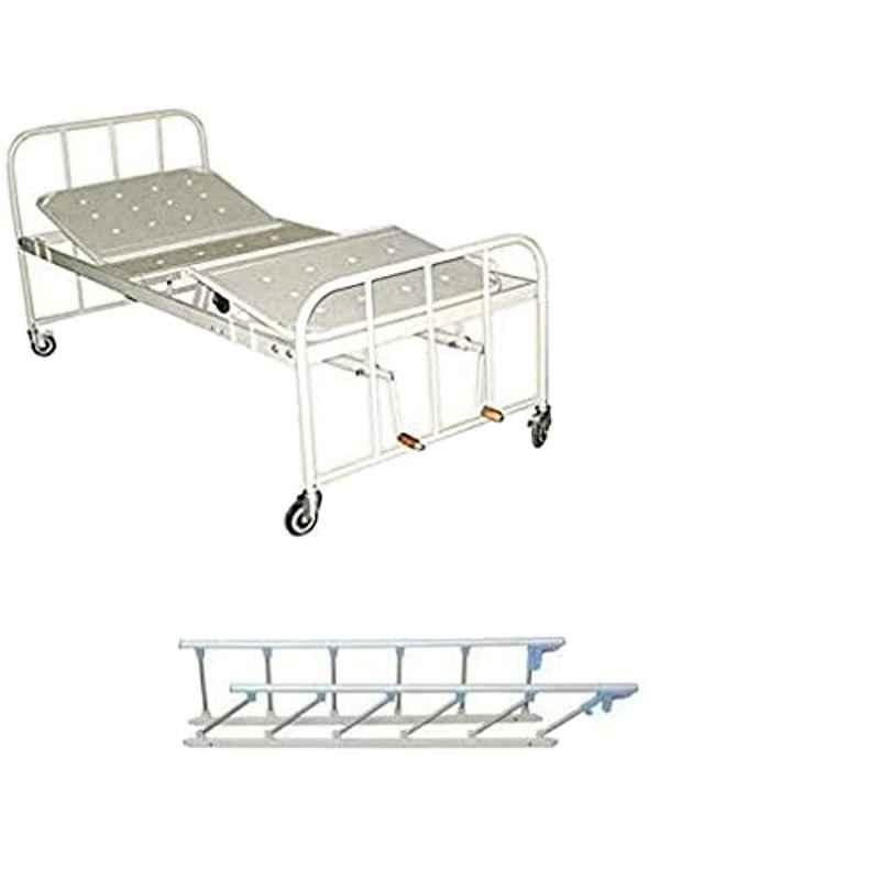 PMPS Aluminium Regular Fowler Bed with Both Side Aluminium Collapsible Railing & Castor Wheels, HO-Y1RQ-LJ57