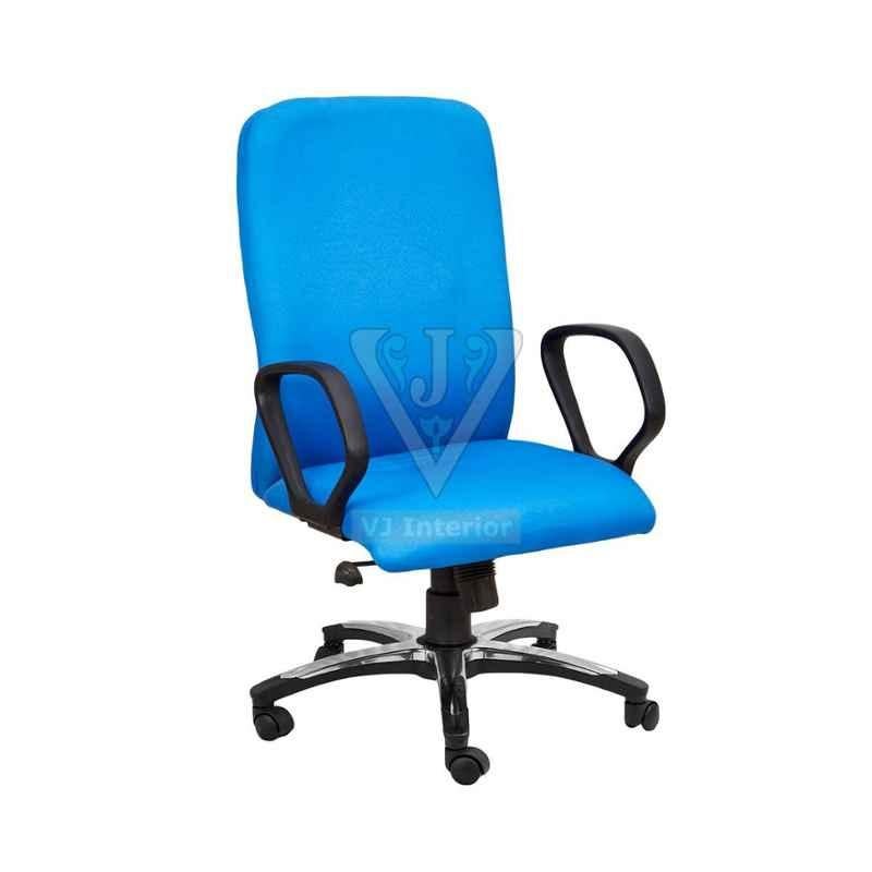 VJ Interior 18.5x20 inch Blue Padded Fabric Revolving Executive Fabric Chair, VJ-1443