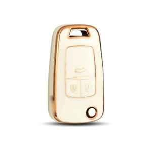 Flymaster Thermoplastic Polyurethane White TPU Car Key Cover, WHITE-TPURKE-35