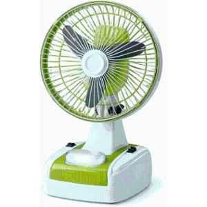 Globex 24W 8 inch Green Rechargeable Table Fan With LED Lamp, Sweep: 400 mm