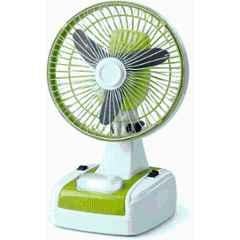 Globex 24W 8 inch Green Rechargeable Table Fan With LED Lamp, Sweep: 400 mm