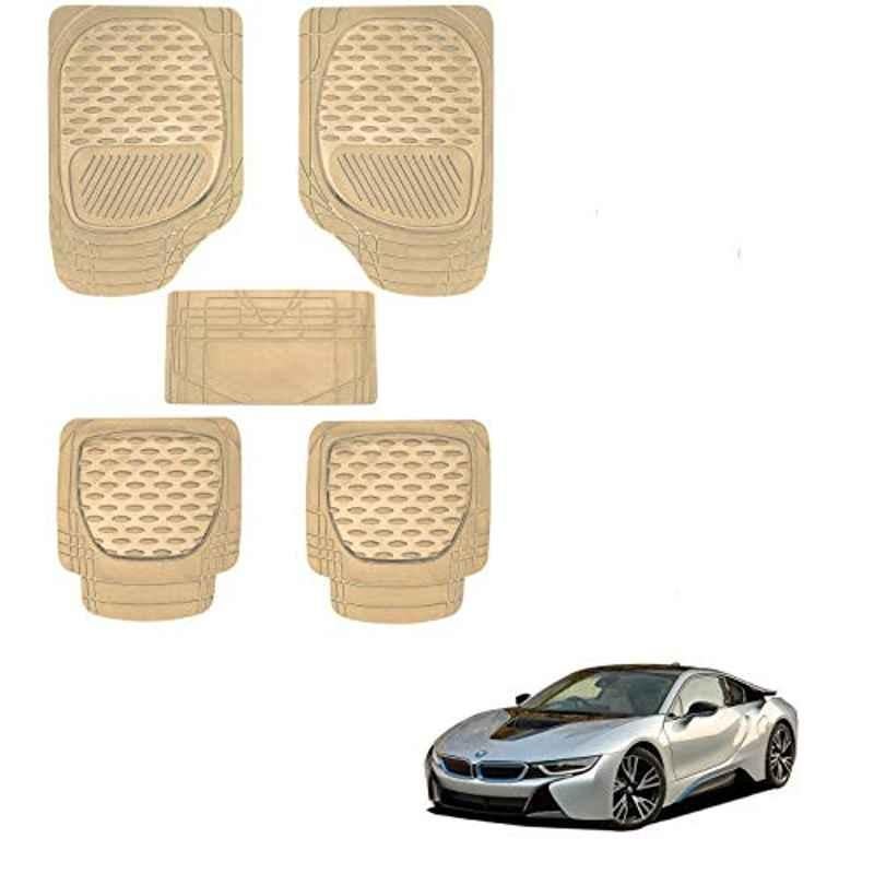 Kozdiko 6255 5 Pcs Rubber & PVC Beige Car Foot Mat Set for BMW I8