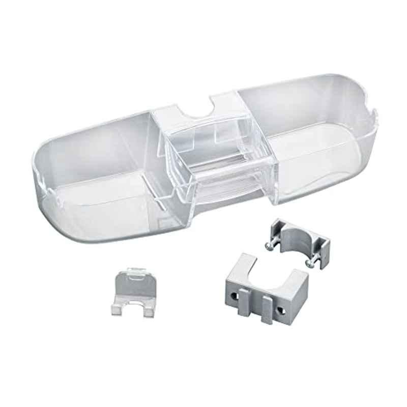 Wenko Plastic Transparent Shower Shelf with 3 Compartments & Hooks, 22796100