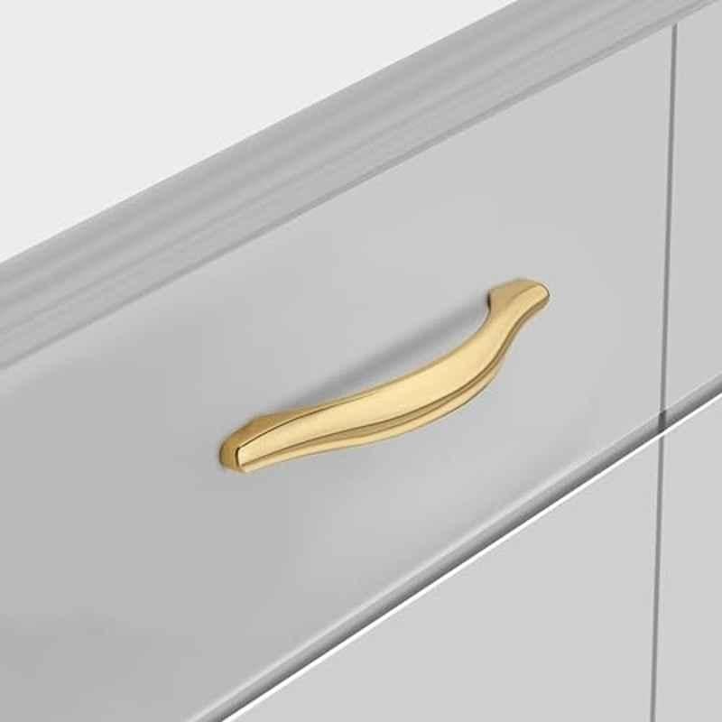 Plantex 128mm Zinc Gold PVD Finish Pull Cabinet Handle for Home & Office, APS-PH-103-GOLD-128MM-PK2 (Pack of 2)
