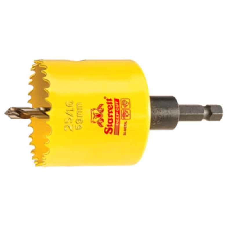 Starrett Deep Cut 59mm Yellow Bi Metal Hole Saw with Arbor, ADCH0256