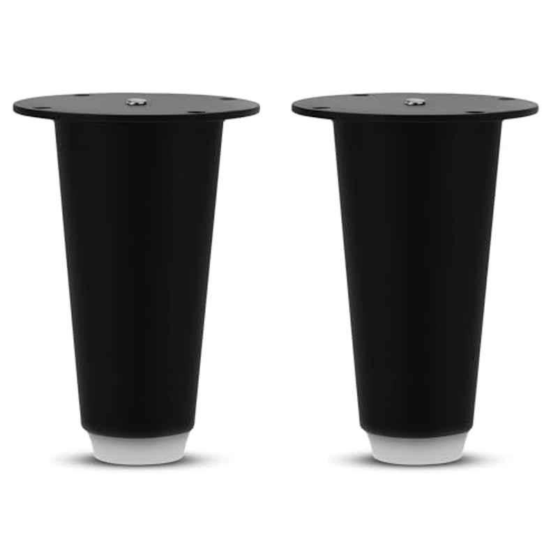 Plantex 4 inch Black Round Heavy Duty Spare Sofa Leg for Bed Furniture/Sofa Leg for Furniture Fitting/Table Leg/Sofa Leg (Pack of 2), APS-DTS-53-4IN-BLCK-SOFA-LEG-PAIR-PK-1