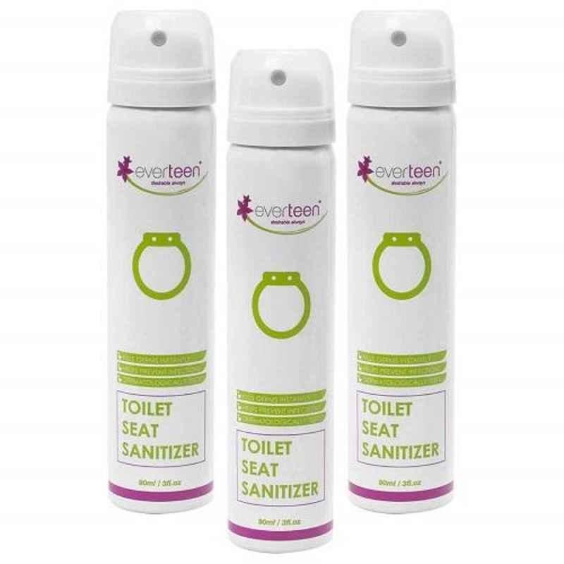 Everteen 90ml Instant Toilet Seat Sanitizer Spray for Feminine Hygiene (Pack Of 3)