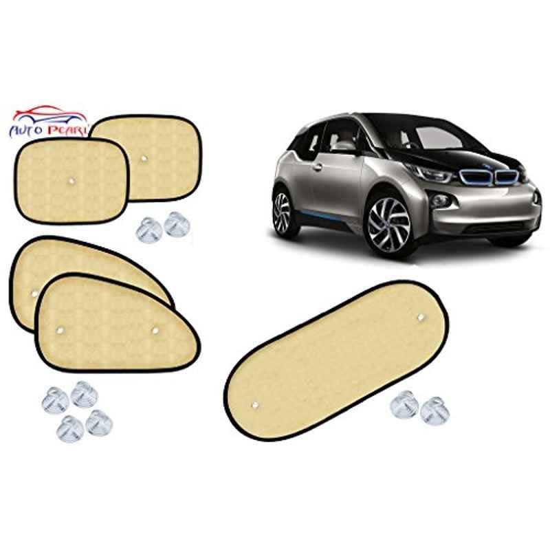 Auto Pearl 5 Pcs PVC & Mesh Beige Window & Rear Sun Shade Set for BMW i3