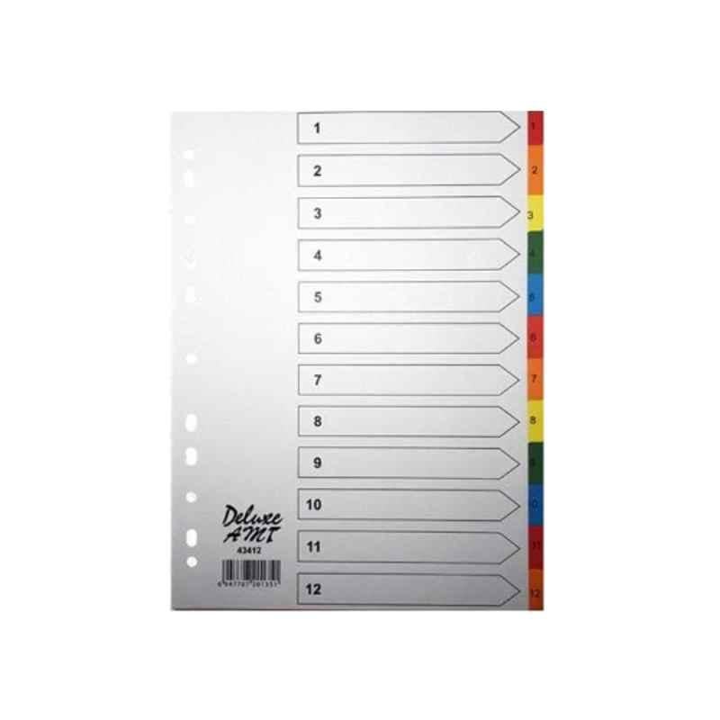 Deluxe A4 Manila Colored Divider with numbers 1-12