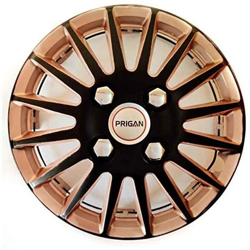 Prigan 4 Pcs 14 inch Black & Copper Press Fitting Wheel Cover Set for Maruti Suzuki Ritz