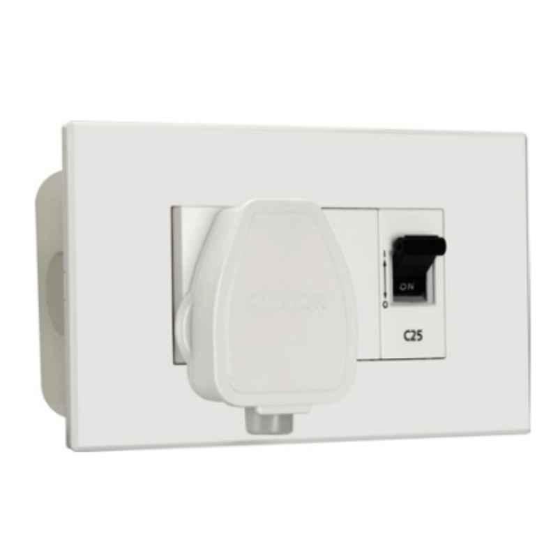 Anchor Uno 25A Single Pole 4 Modules Modular MCB AC Box with Plug Top without Enclosure, 98499