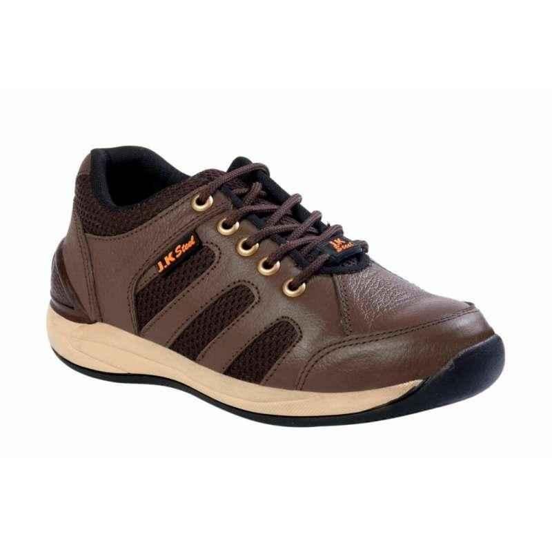 JK Steel JKPI007BN Steel Toe Brown Safety Shoes, Size: 7