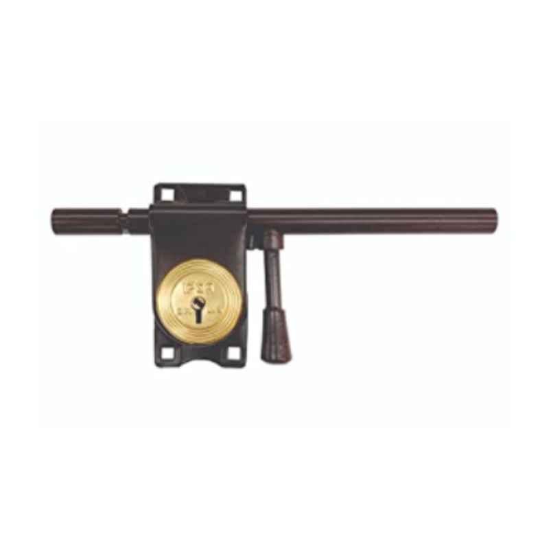 IPSA 250mm Stainless Steel Brown Rod Lock with Brass Lever & 3 Keys, 15472