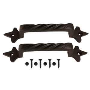 Mix & Match Twisted 6 inch Cast Iron Black Matte Finish Cabinet Pull Handle for Wardrobe, Cupboard & Window (Pack of 4)