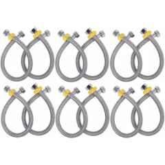 Senkiddpro 24 inch Stainless Steel Chrome Finish Connection Pipe (Pack of 12)