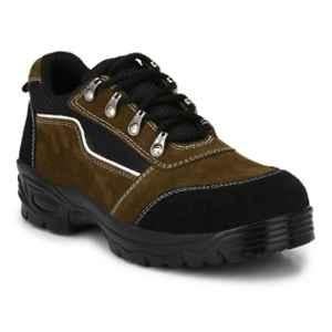 Graphene R 501 Leather Steel Toe Black & Brown Safety Shoe, Size: 6