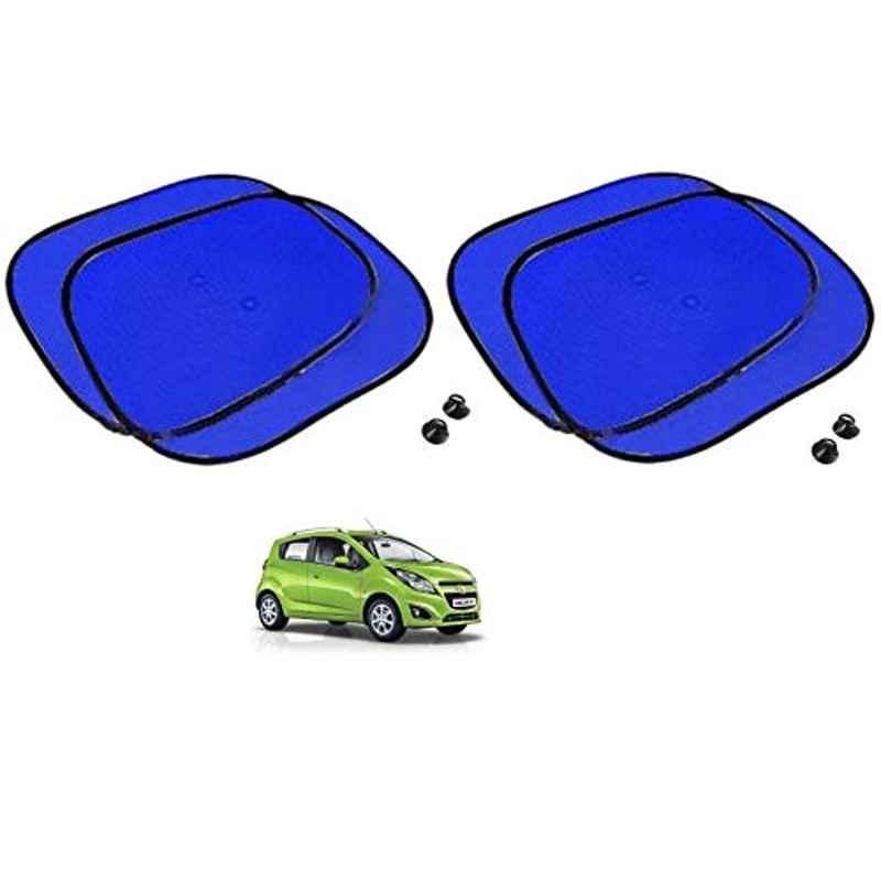 Kozdiko 4 Pcs Blue Chipkoo Car Window Sunshade Curtain Set for Chevrolet Beat, koz_83039