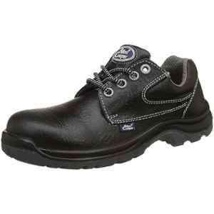 Allen Cooper Leather PU Steel Toe Black Safety Shoes, 82236_1265BLK_06, Size: 6
