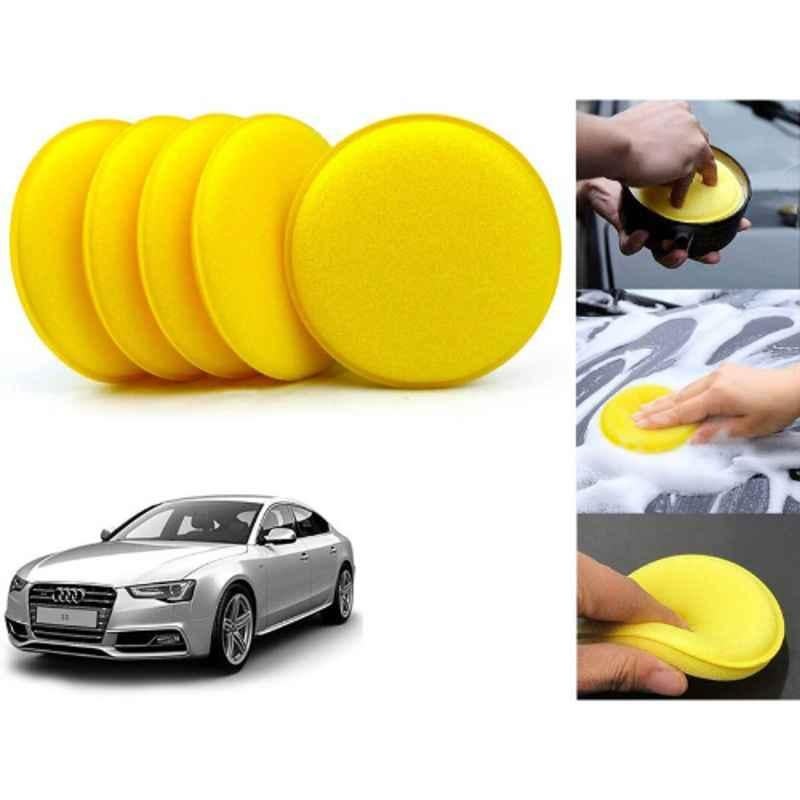 Auto Pearl Polyurethane Beige Washing & Waxing Polish Foam Sponge for S5 (Pack of 5)