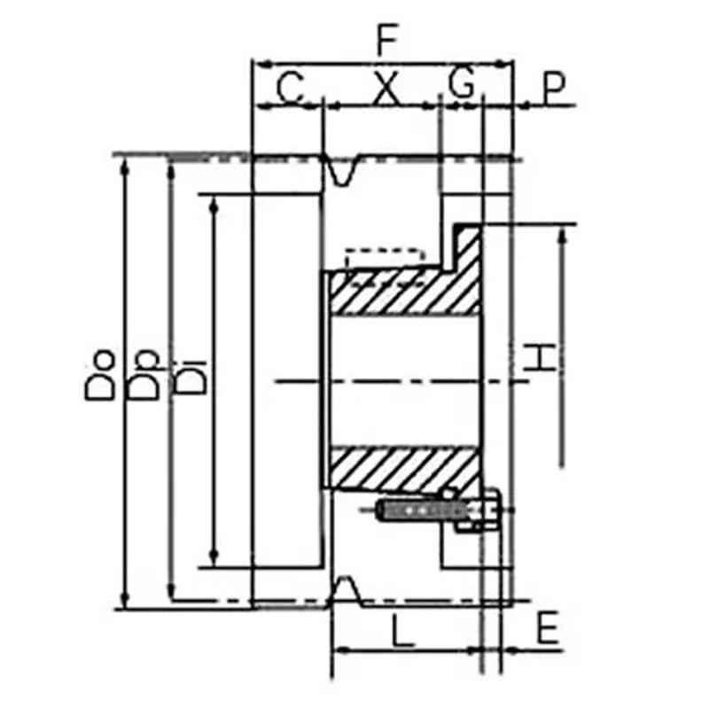 Mitsuboshi Maxstar 250mm 5V Belt 8 Groove Wedge Pulley, 250-5V-8-S1-picture-36