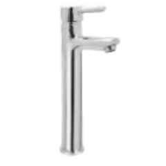 Somany Florence Brass Chrome Finish Single Lever High Basin Mixer with Braided Hose Set, 272110190021