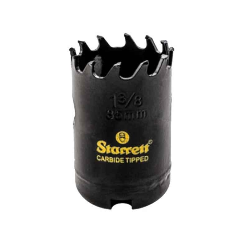 Starrett 35mm Black High Performance Triple Chip Tungsten Carbide Tipped Hole Saw, CT138