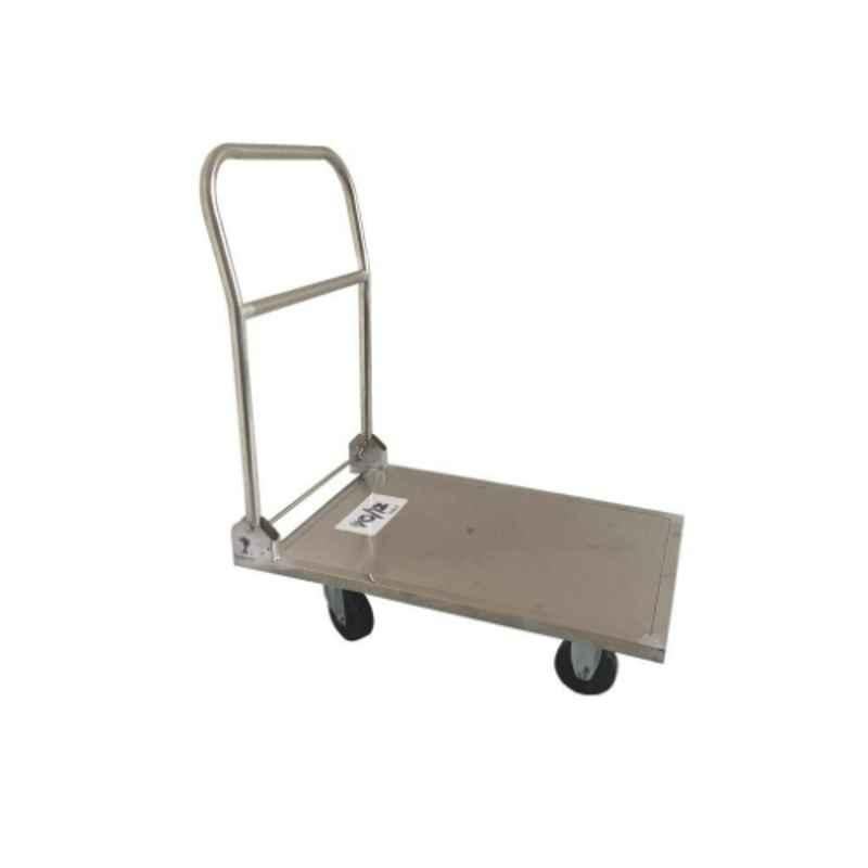 Voltz 150kg Moving Platform Stainless Steel Hand Trolley with 360 Degree Swivel Wheels with 6 Months Warranty, VZ-PH150S T