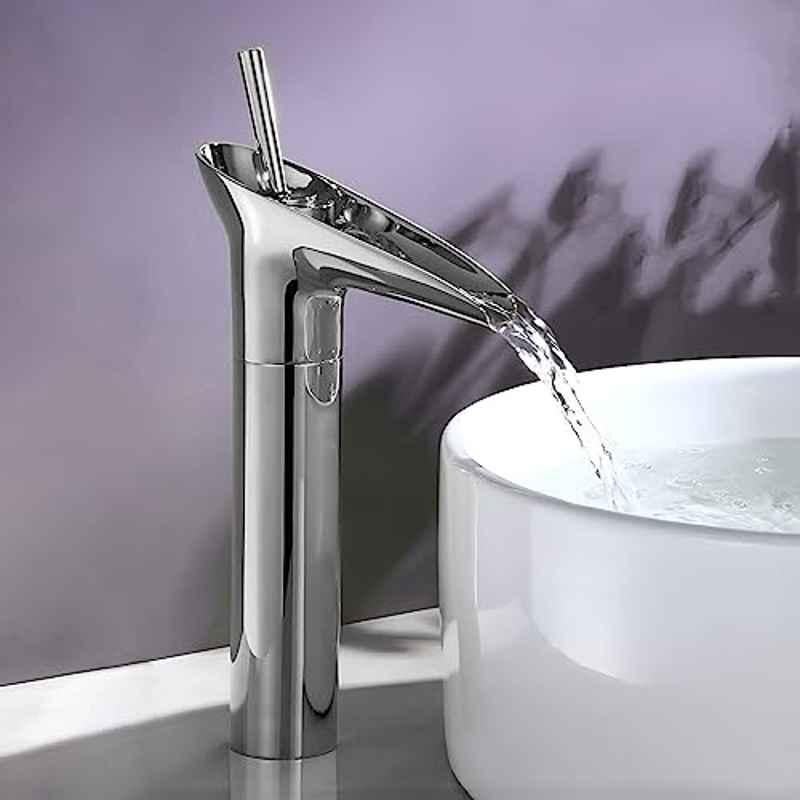 Plantex Brass Silver Chrome Finish Deck Mount Designer Basin Mixer for Wash Basin, APS-PL01