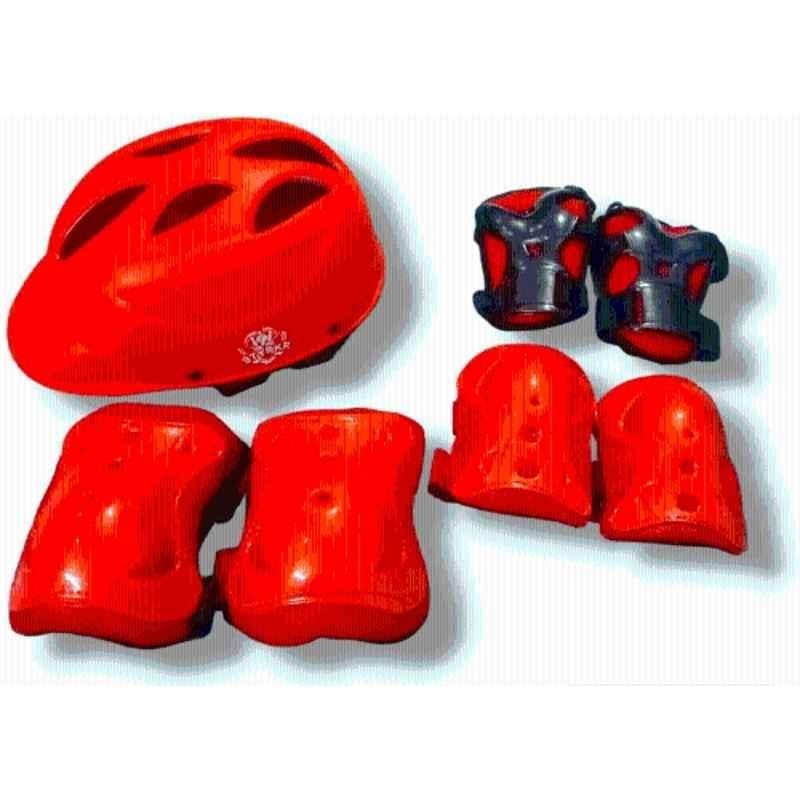 STYRKR Plastic & EVA Foam Red Protective Set for Cycling Skateboard Skating Kit Cycling KitKIT-1051