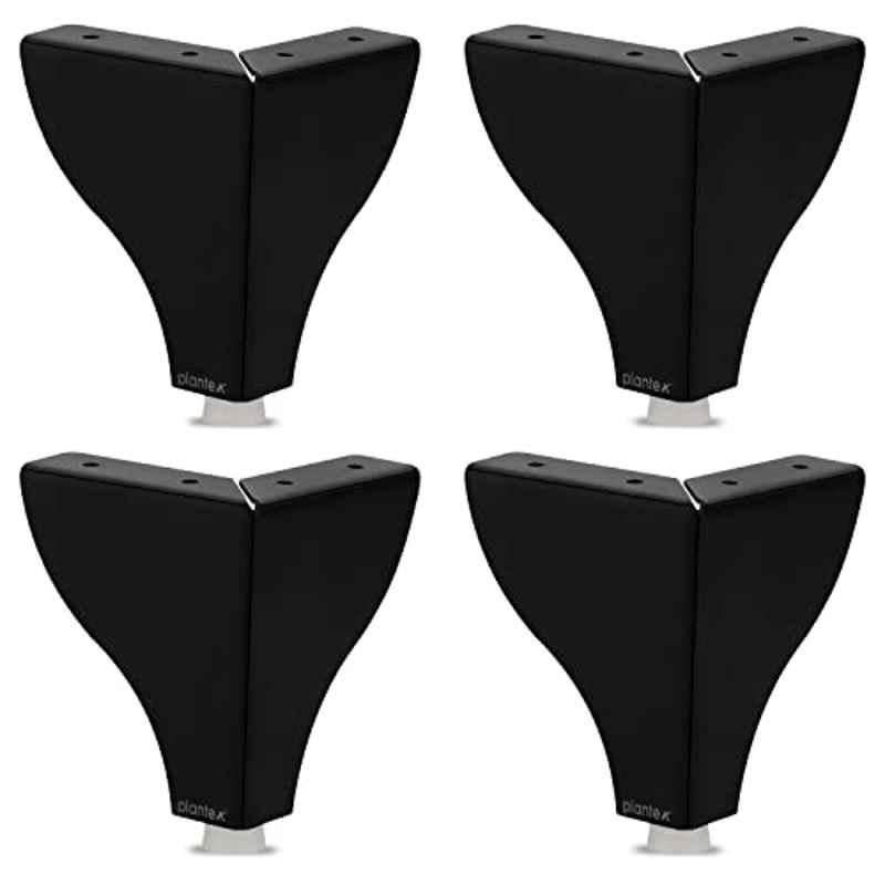 Plantex 4 inch Stainless Steel Black Sofa Leg/Bed Furniture Leg for Home/Furniture Sofa Leg for Table/Support Leg/Furniture Leg (Pack of 4), APS-DTS-63-4IN-BLCK-SOFA-LEG-PAIR-PK-2