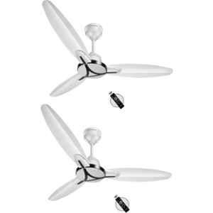 Longway Zephyr 28W 400rpm White BEE 5 Star 3 Blade BLDC Anti Dust Decorative Ceiling Fan with Remote Control, Sweep: 1200 mm (Pack of 2)