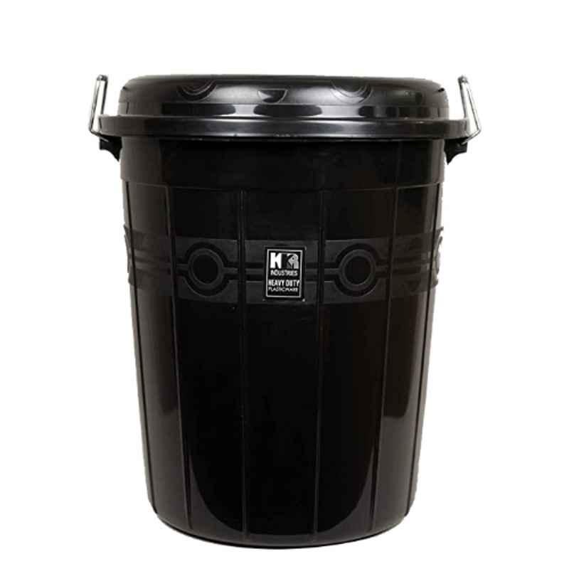 KKR 30L Plastic Black Round Heavy Duty Bucket with Lid