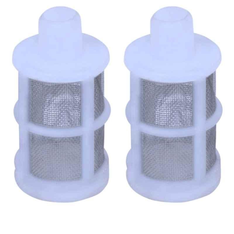 Agriansh Plastic & Stainless Steel White Water Inlet Micro Pump Filter for Diaphragm Pump Inlet Hose Pipe (Pack of 2)
