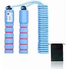 QUIT-X 320cm Red & Blue Tangle-Free Speed Skipping Rope with Soft Memory Foam Handles