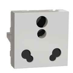 Schneider Electric Unica Pure 6A 2 Module Polar White Socket, UNS616SK2M_WE (Pack of 10)