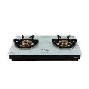 Sigri-Wala Titan 2 Burner Toughened Glass White Automatic Gas Stove