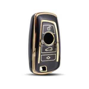 Flymaster Thermoplastic Polyurethane Black TPU Car Key Cover, BLACK-TPURKE-38