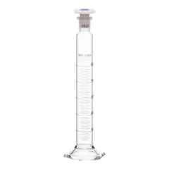ABGIL 50ml Borosilicate Glass Hexagonal Base Cylinder Graduated Single Metric Scale with Pour Out & Stopper, ABG1219