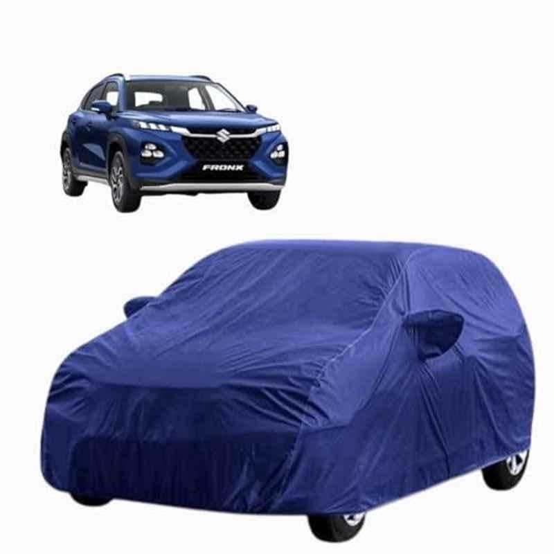 Aarex Auto Polyester Blue 100% Waterproof Car Body Cover with Mirror Pocket, Triple Stitched, Dustproof, Heat Resistant & All Weather Protection for Maruti Suzuki Fronx
