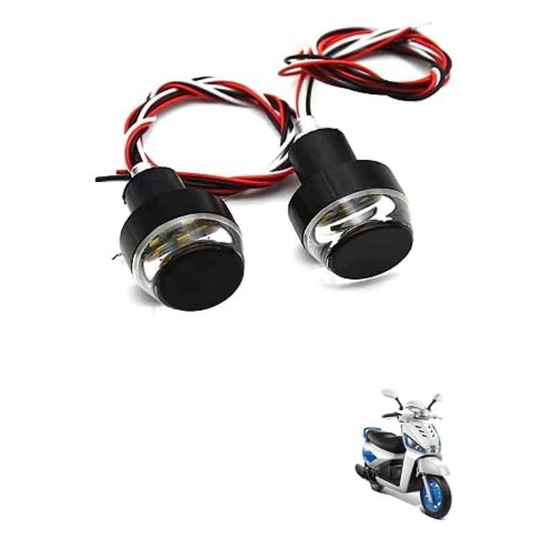 Kozdiko 2 Pcs Dual Colour Motorcycle LED Indicator Turn Signal Handle Bar Light Set for Mahindra Gusto 125
